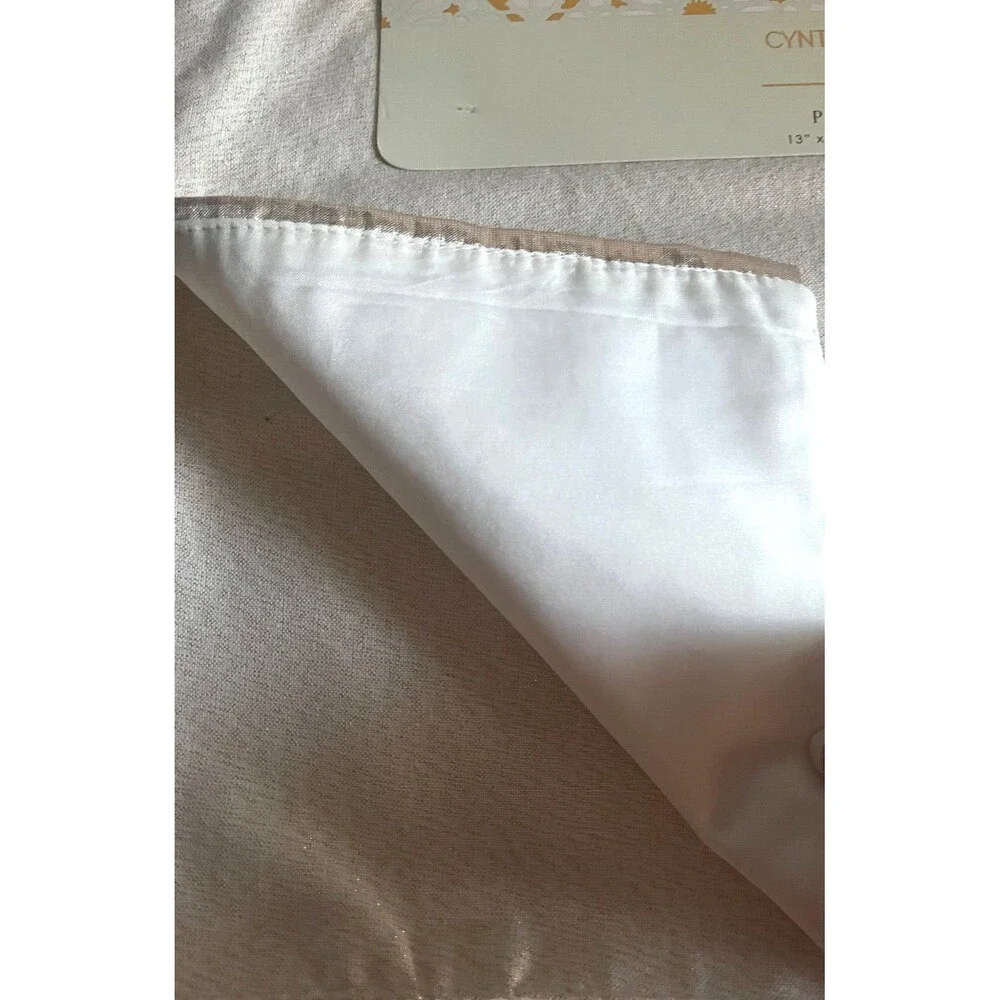 Cynthia Rowley Gold Tree Embroidered Placemats Set of 4 Gold Edged Lined Holiday